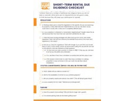 Short term rental due diligence checklist
