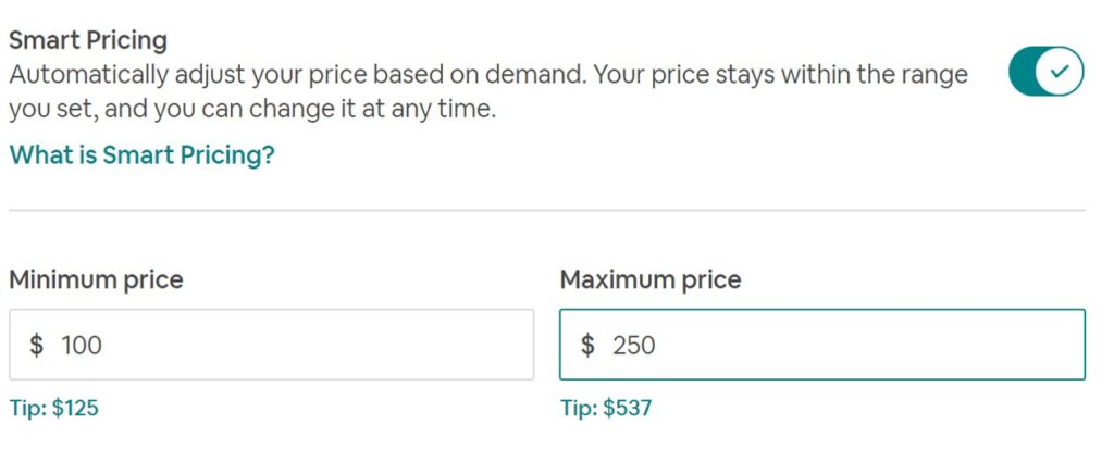 Smart pricing on Airbnb - dynamic pricing for short term rentals