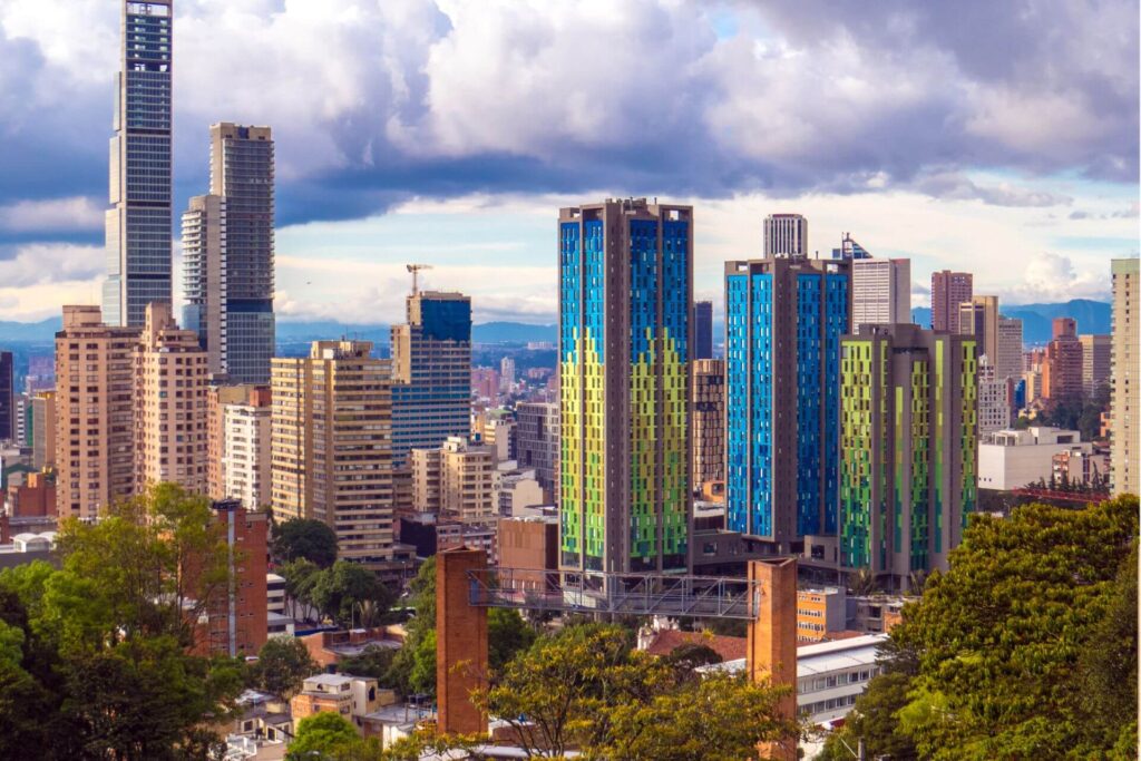 skyline view in Bogota, Colombia