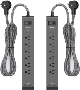 2 Pack Surge Protector Power Strip