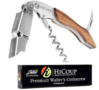 Hicoup Wine Opener - Professional Corkscrews for Wine Bottles w/Foil Cutter and Cap Remover